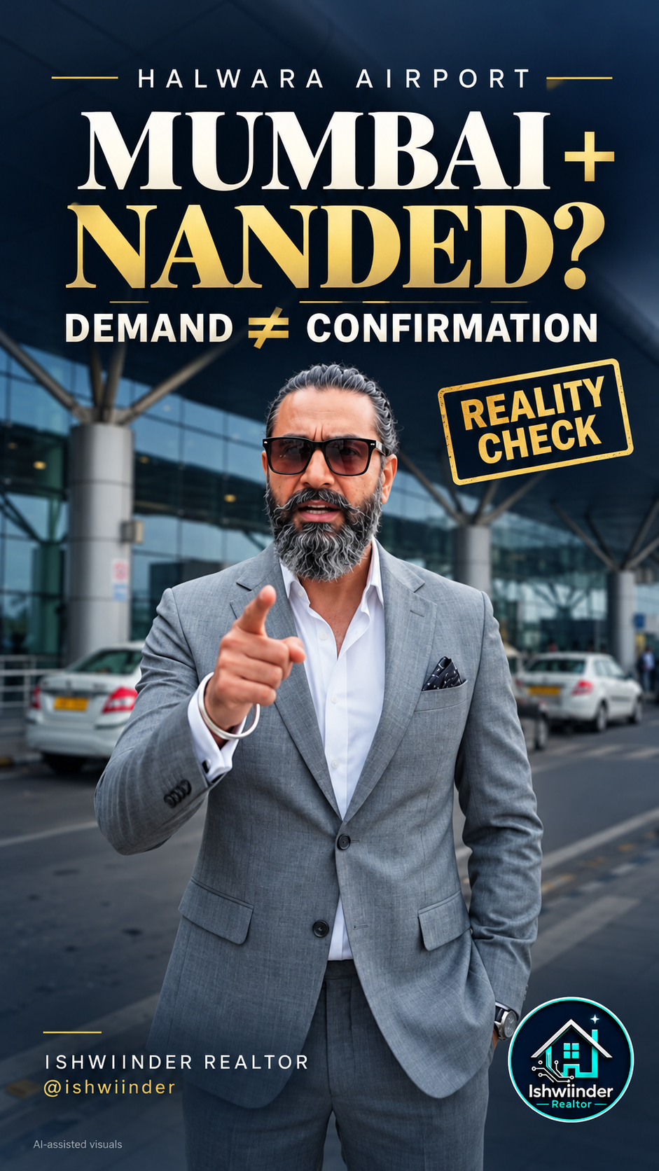 ISHWIINDER REALTOR Halwara connectivity reality-check reel cover, AI-assisted visuals